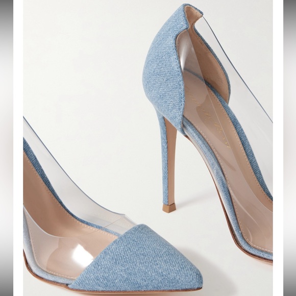 Gianni Rossi Plexi 105 denim & PVC pump - Picture 2 of 11